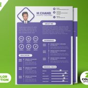 A4 Size Creative Resume CV Template PSD