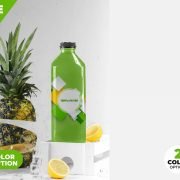 Download Bottle with Ananas Mockup PSD