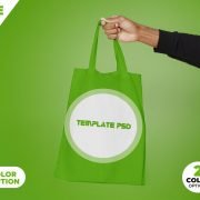 Download Canvas Bag with Hand Mockup PSD